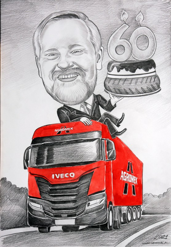 karykatura czarno-bia�a o��wkiem